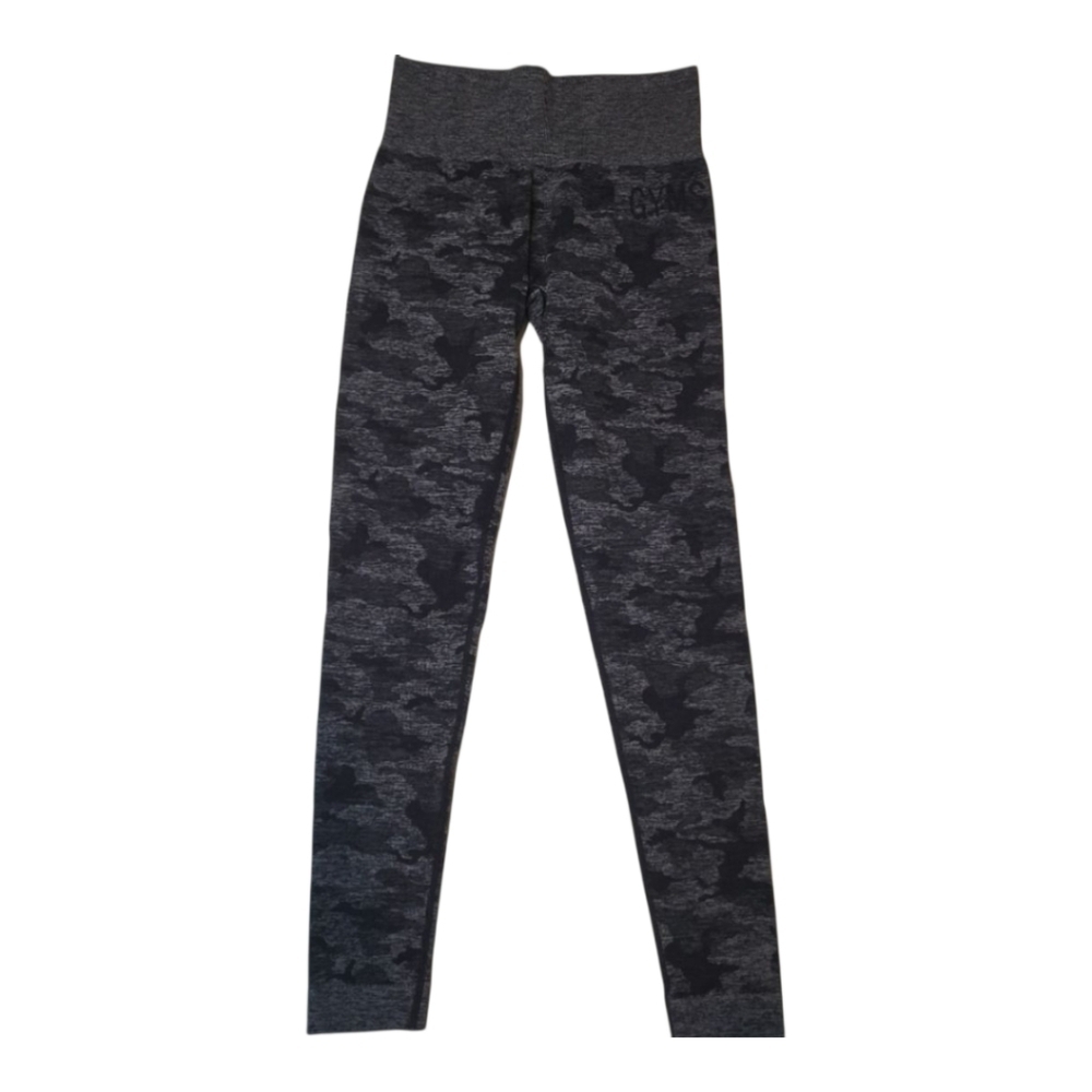 Gymshark women's black dark gray camo seamless high waisted leggings size XS